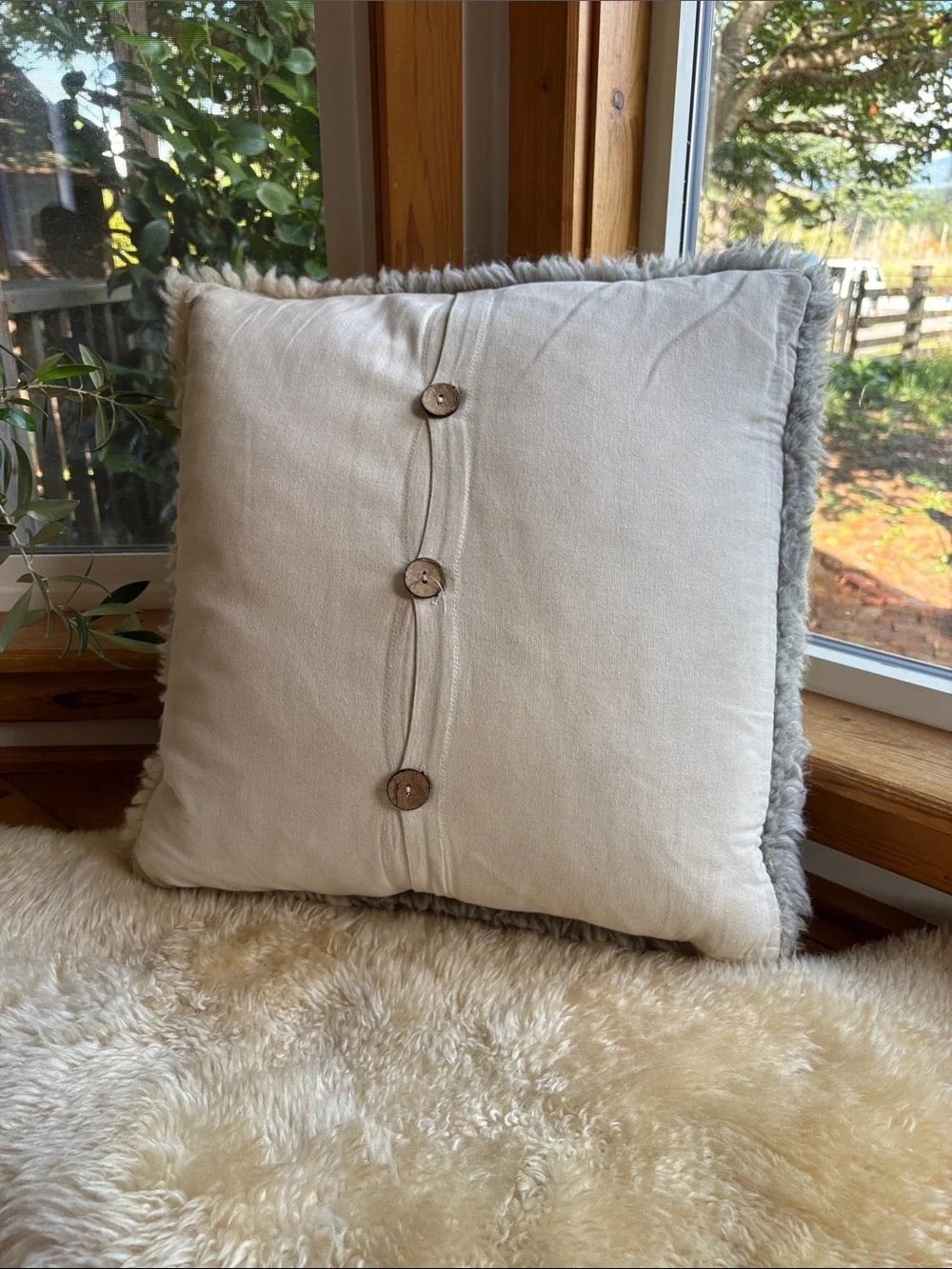 Wool Flokati Throw Pillow